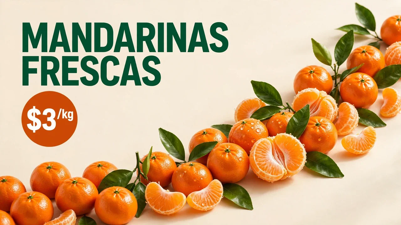 Promoción de mandarinas frescas
