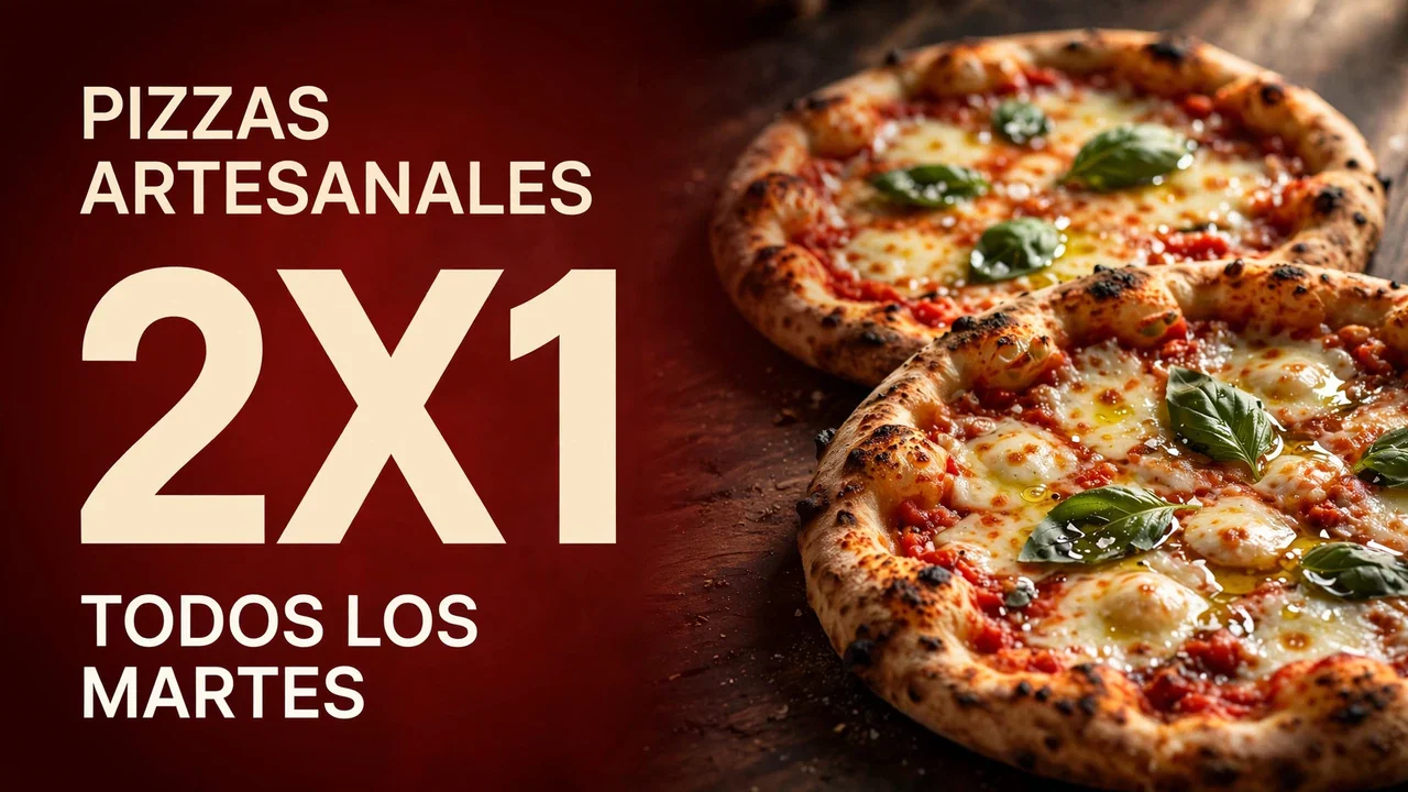 Promoción de dos pizzas por una